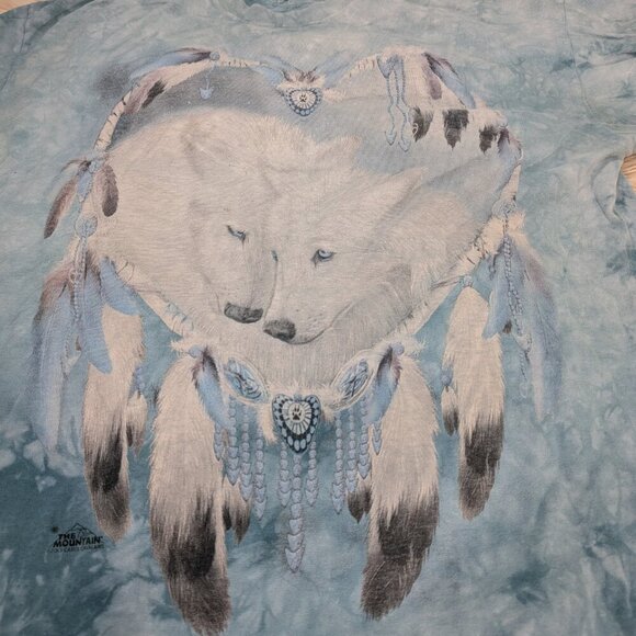 The Mountain Men's Vintage 100% Cotton Wolf Heart Classic T-Shirt Size XL - Picture 5 of 13